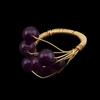 European Retro Natural Stone Crystal Agate Gypsophila Woven Ring