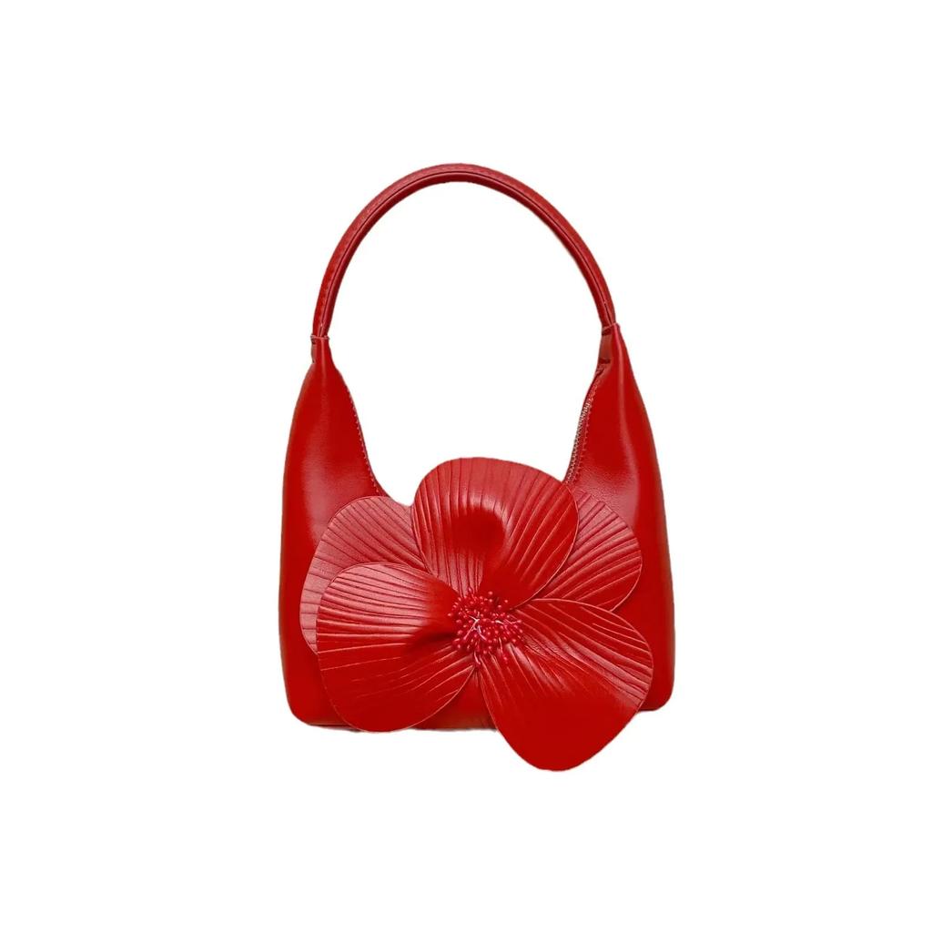 New Chinese Tea Floral Petal Bucket Banquet Bags Night Lady Nuptial Wedding Basket Vegetable Crescent Tote Clutch Crossbody Bag