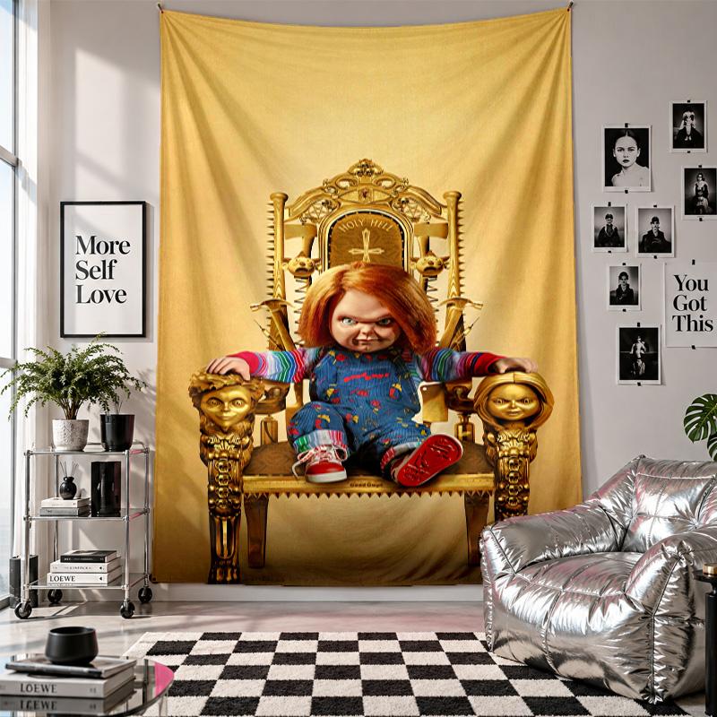 Wandbehang Kinderspiel Chucky Tiffany Kunst Hängendes Tuch Dekorative Hintergrundabdeckung für Raumdekoration