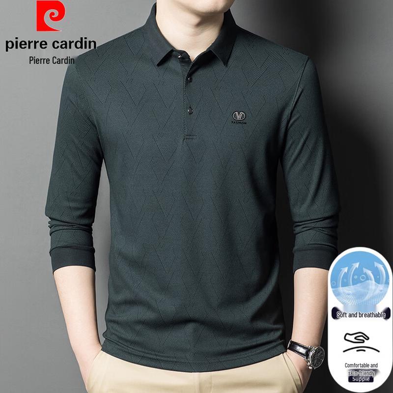 Pierre Cardin Men's Business Casual Long Sleeve Polo Shirt