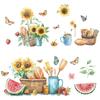 Summer Painted Sunflower Bread Butterfly Kitchen Porch Background Landscaping Wall Sticker
