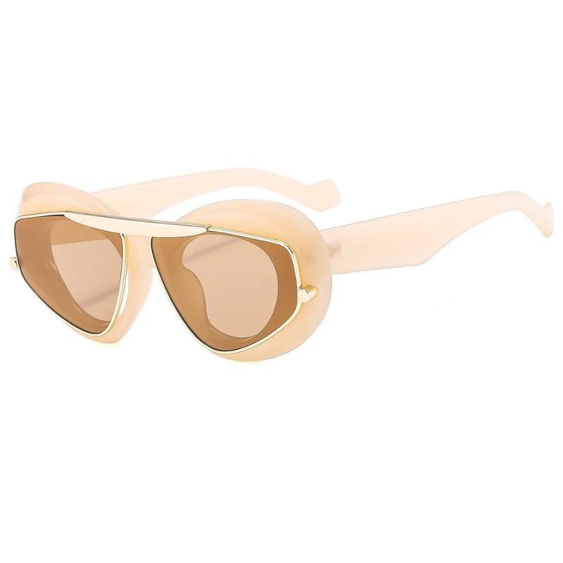 NEW Punk Oval Sunglasses 2000'S Women Men Y2K Hip Hop Luxury Brand Square Sun Glasses UV400 Unisex Shades Eyewear
