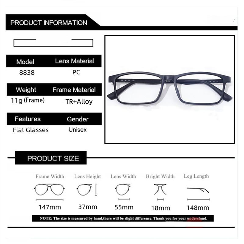 Super Light Titanium Square Glasses Frame Comfortable Rubber Eyewear Optical Prescription Glasses for Men and Women