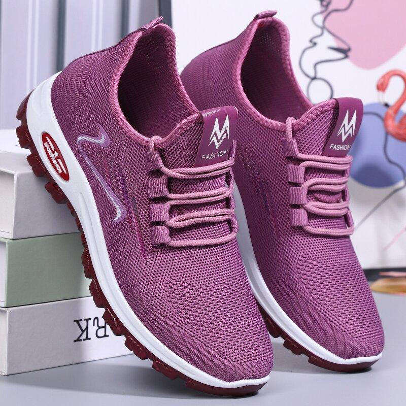 Jianbu Shoes Autumn New Fly-woven Mesh Elderly Shoes Women's Soft-soled Casual Shoes Gifts
