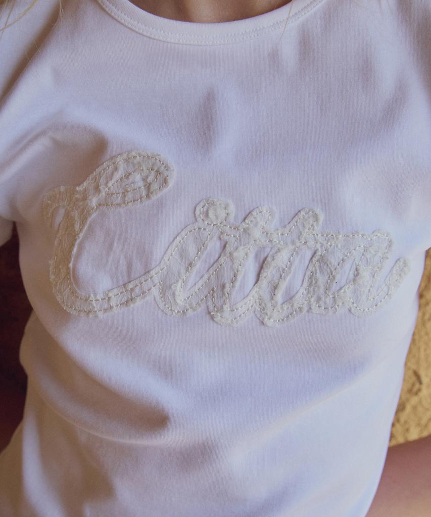 CITTA Lace Applique T-Shirt_Ctt3029(White)