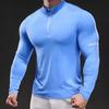 022106 Spring Slim Elastic Long Sleeve Casual Fashion Running Sports Fitness Outdoor T-shirt Men