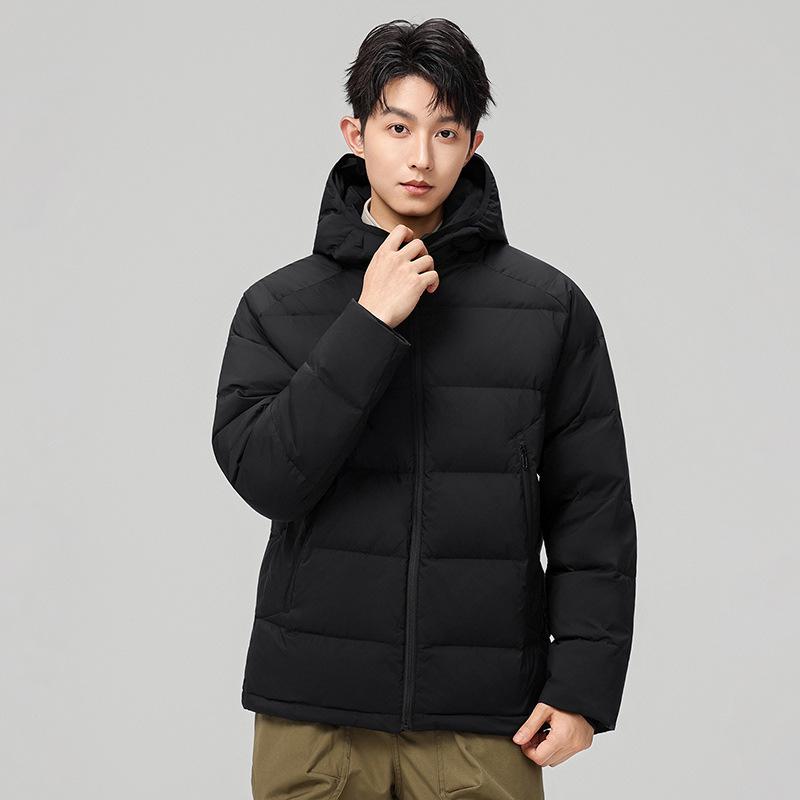 Men's Trendy Short Hooded Down Jacket - Thickened Winter Outdoor Casual Coat