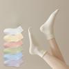 Women's Spring and Summer Thin, Solid-color, Pure Cotton, Versatile Mid-calf Socks, Boneless, Comfortable Postpartum Socks, Trendy Short Socks