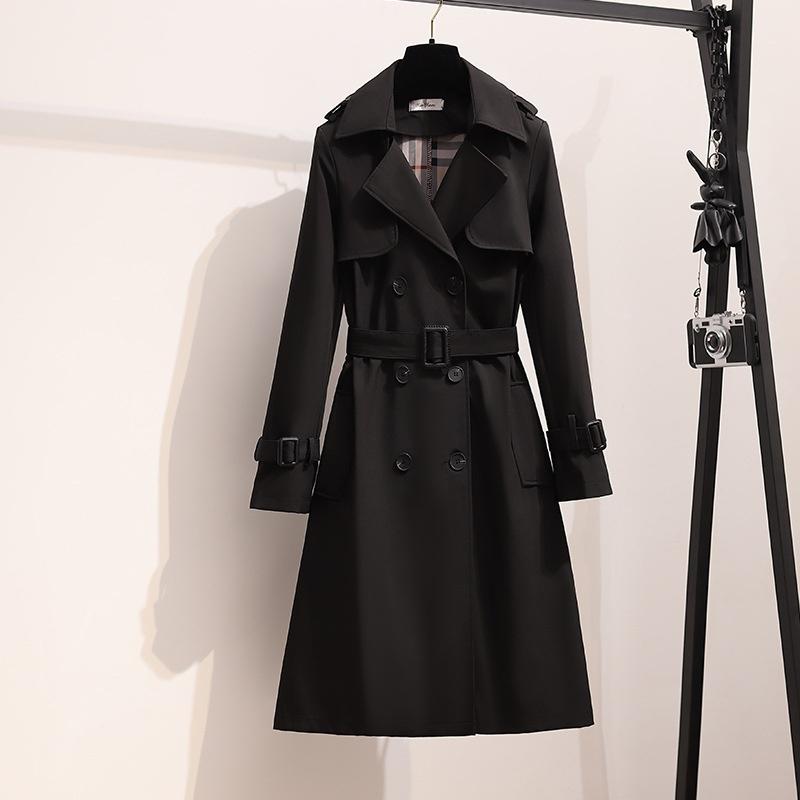 Women's Spring and Autumn Loose Casual Fashion Style Long Sleeve Lapel Jacket Windbreaker Coat