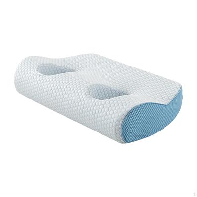 Ear Pillow with Holes for Earplugs and Headphones Neck Support Memory Foam