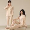 Spring & Fall Korean Couple Pajamas: Long Sleeve Cardigan, Loose Fit, Plus Size Homewear Set