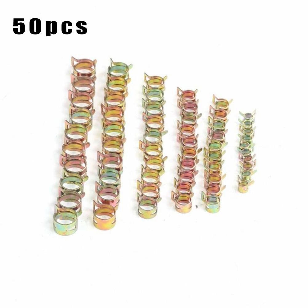 50 X Fastener 5/6/7/8/9mm Spring Clip Fuel Water Line Hose Pipe Air Tube Clamps