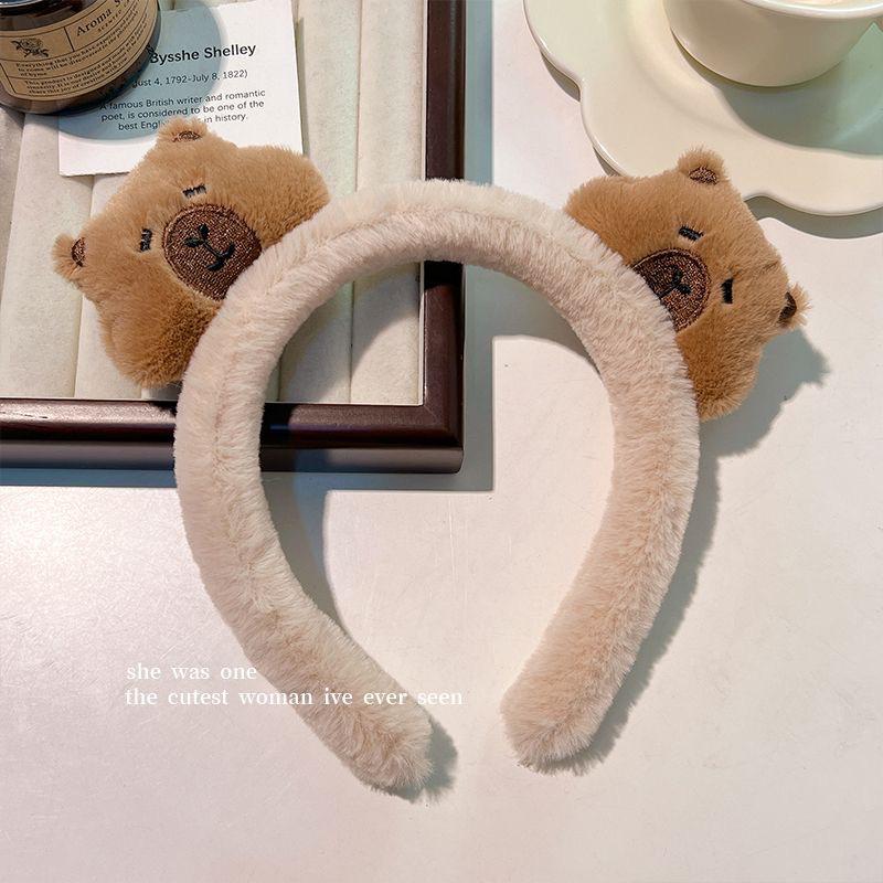 Capybara Cartoon Plush Face Washing Headband