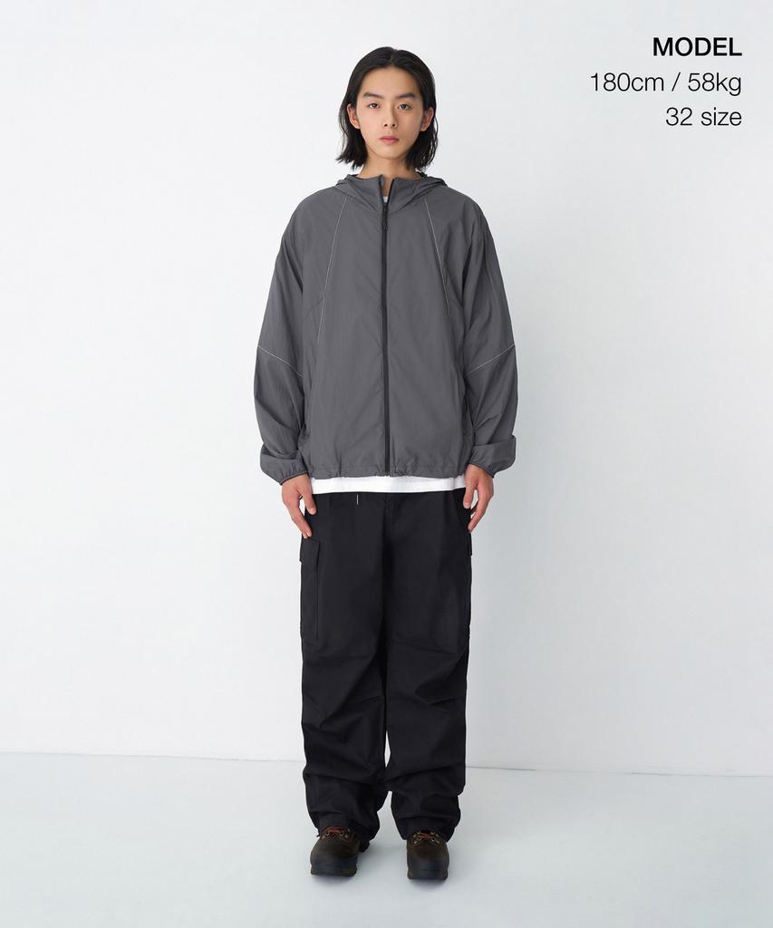 Musinsa Standard Cotton Parachute Elastic Cargo Pants [Black]