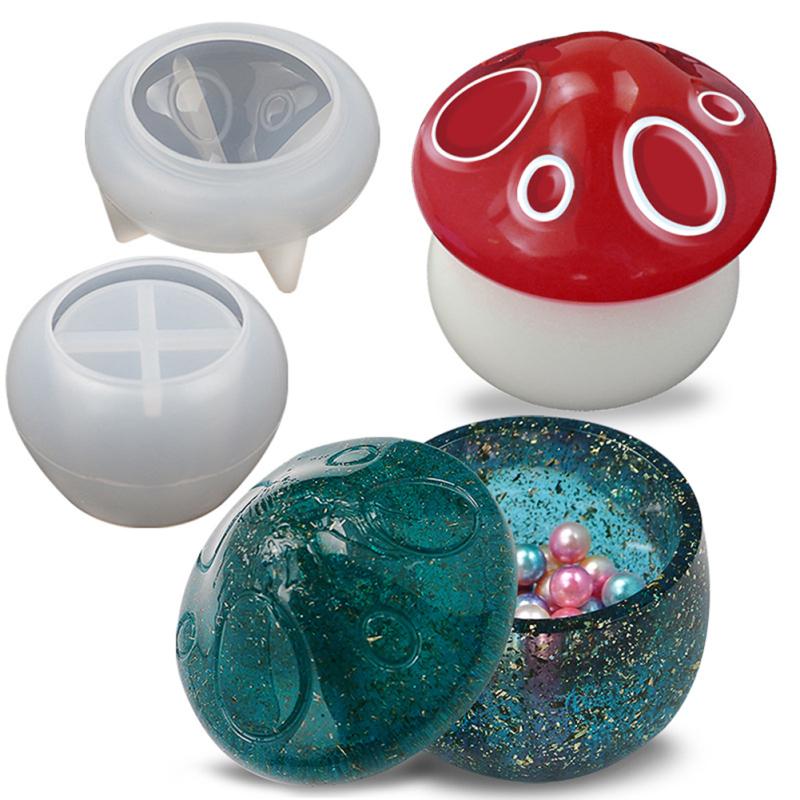 Resin Silicone Mold Mushroom Shaped Storage Box Moulds Casting Moulds For Diy Soap Candle Making
