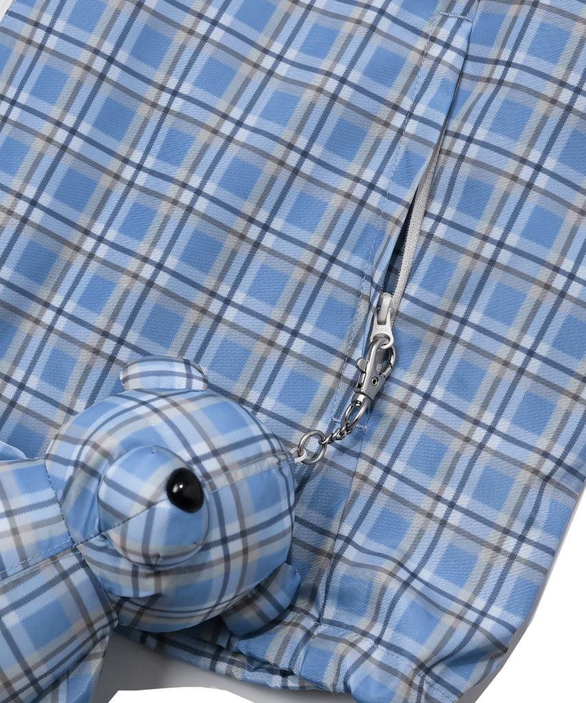 Physical Department Bear Keyring Check Windbreaker_Blue
