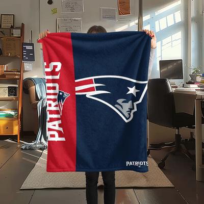 שמיכת פלנל עם הדפס לוגו New England Patriots איכותית חמה נוחה כיסוי לכל העונות מושלמת למתנות עיצוב הבית
