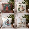 Home Decor Enchanting Fairy-Tale House Pattern Pillow Cover Pattern Cushion Cover Suitable for Sofa Bedroom Car Pillow Cover