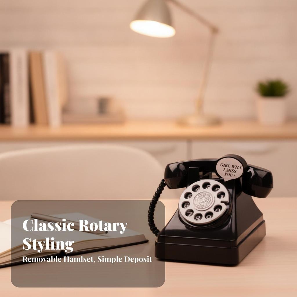 Nostalgic Retro Phone Piggy Bank Classic Telephone Saving Fun