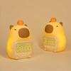 Cartoon Capybara Night Light Silicone Bedside LED Clock Creative Capybara Alarm Clock  Bedroom