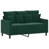 Set Divano a 3 Pezzi con Cuscini Velluto Verde Scuro