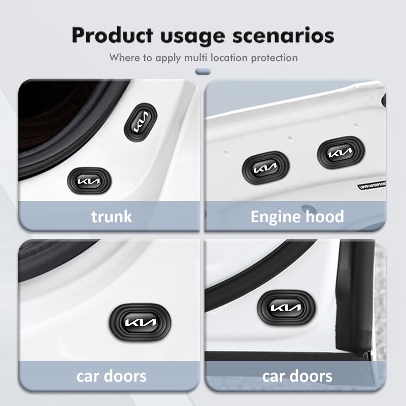 For KIA Silicone Car Door Anti-Collision Gasket Shock Absorber Sticker K5 K2 Optima Soul Spectra Niro Cadenza Sephia Carens ymrjb44