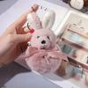 Plush Stuffed Animal Rabbit Fur Keychain Furry Doll Pompom Bunny Stuffed Keyring Bag Charm Kawaii Plush Bunny Pendant Women Girl