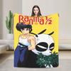 Ranma Saotome & Genma Saotome Blanket Velvet Textile Decor Anime Portable Super Soft Throw Blanket for Home Bedroom Rug Piece