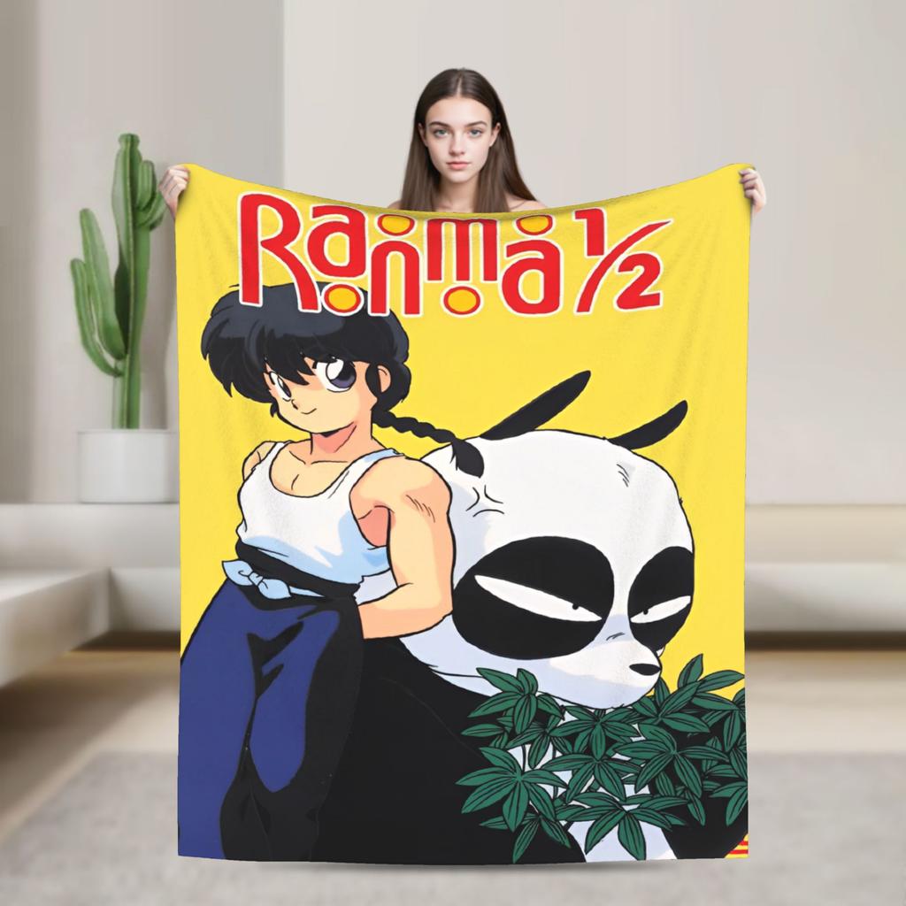 Ranma 1/2 Blanket Fleece Spring/Autumn Breathable Soft Throw Blankets for Sofa Couch Plush Thin Quilt