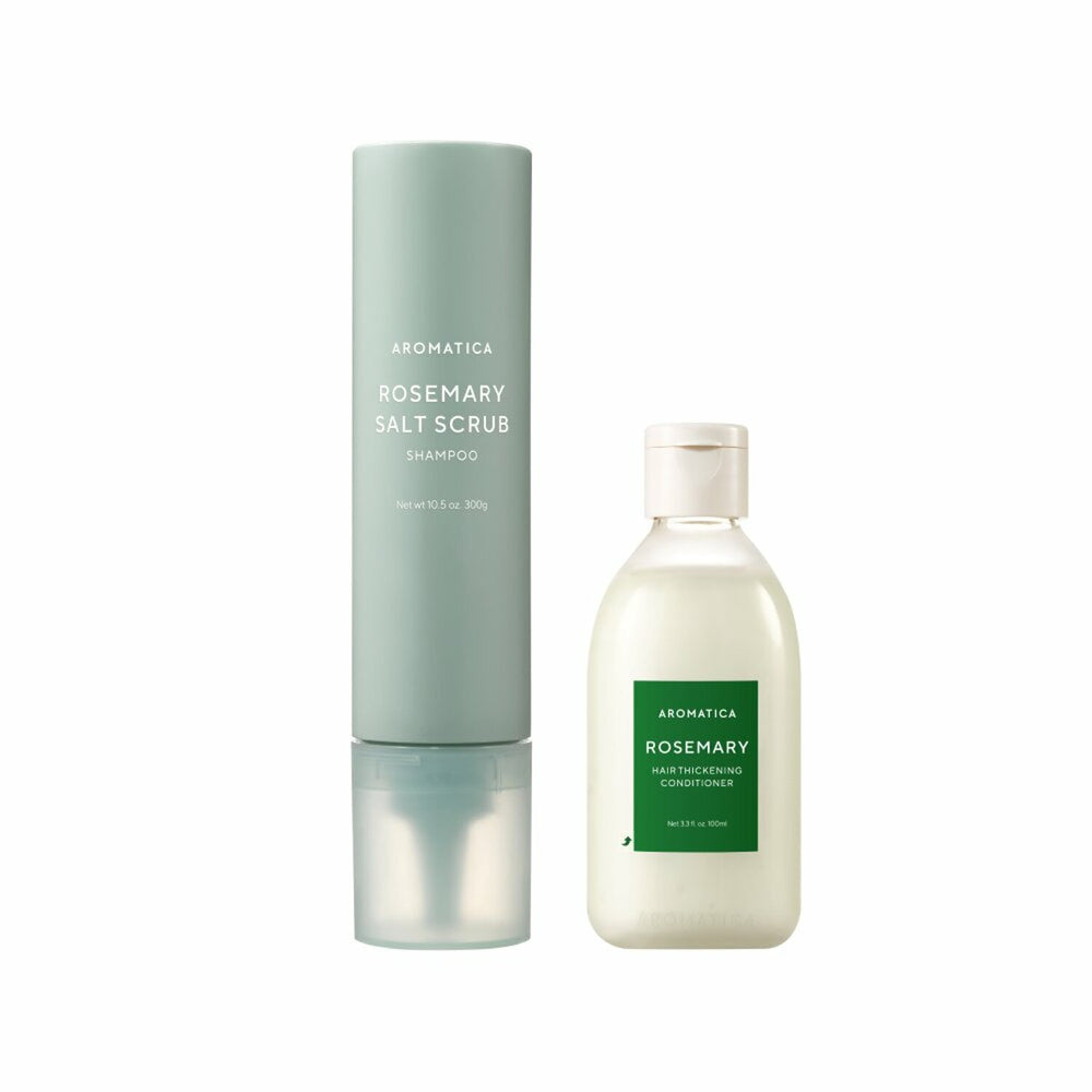 AROMATICA Shampoo esfoliante com sal de alecrim 300g Conjunto especial (+Condicionador 100mL)