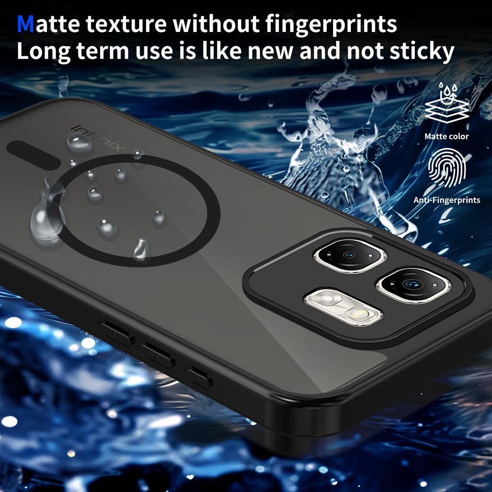 KEYSION Magnetische Handyhülle für für Infinix Smart 9 Weiches Silikon+PC Matt Transluzent Stoßfest Rückseite für Infinix Hot 50i