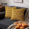 Machine Washable Pillow Protector Plush Pumpkin Cushion Cover, Halloween Throw 18 X Fall Home Decor for Living Room Inches Maple Leaf Case Sofa Couch