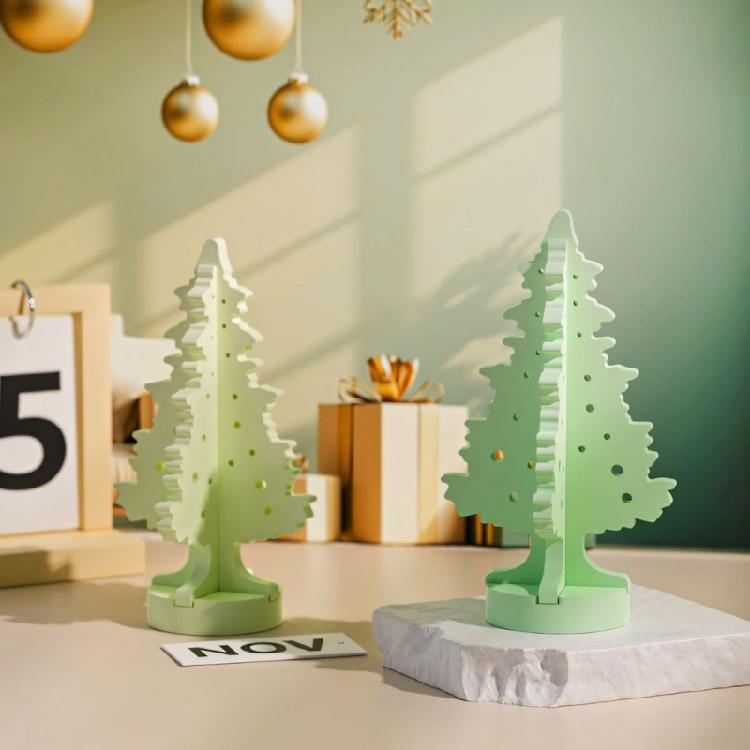 Nonstick Easy Cleaning Mold Christmas Tree Silicone Texture Perfect for Crafting Figurines Decorations and Gift Making