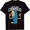 Vise and Bart Ich bin der Große Cornholio T-Shirt Lässig Sommer Rundhals mit Aufdruck Leichter Stretch-Stoff Perfekt für Männer