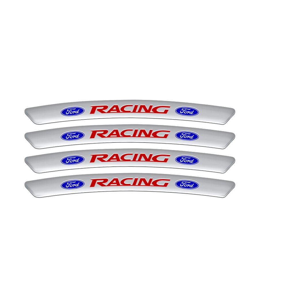 4pcs Aluminum Car Wheel Rim Sticker Badge Decoration Auto Accessories For Ford Focus Mk2 Mk3 Mk4 Mustang S Max Fiesta Mk7 Kuga KL1