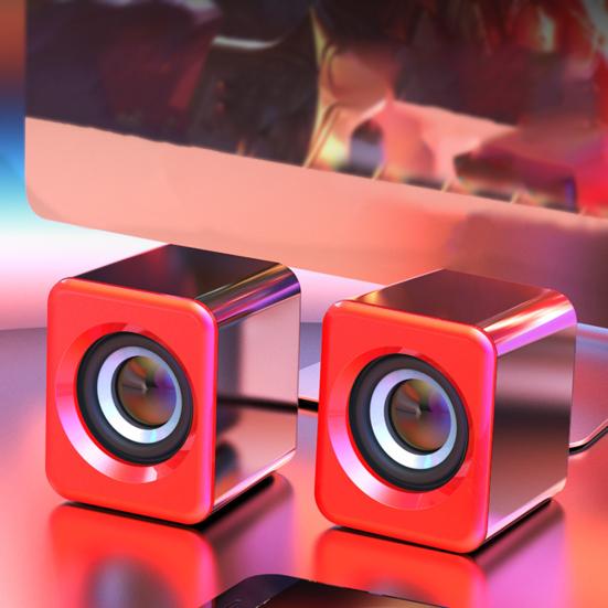 1 Pair Computer Speaker Subwoofer USB Bluetooth-compatible Wired Portable Mini Speaker No Delay Stereo Sound Loudspeaker PC Computer Laptop Notebook