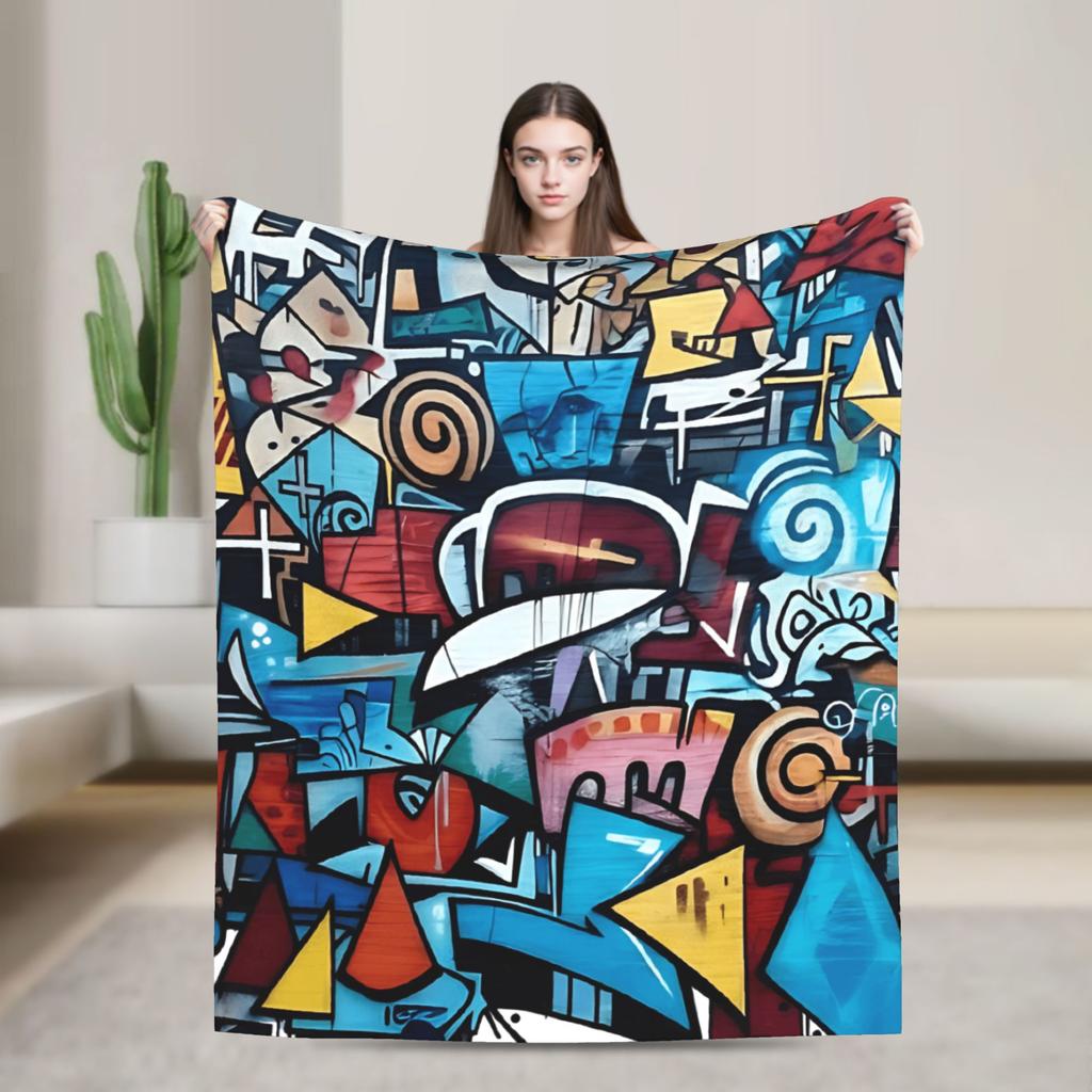 Cartoon Cute Doodle Blankets Quality Warm Soft  Throw Blanket Spring Kids Adult Outdoor Novelty Bedspread