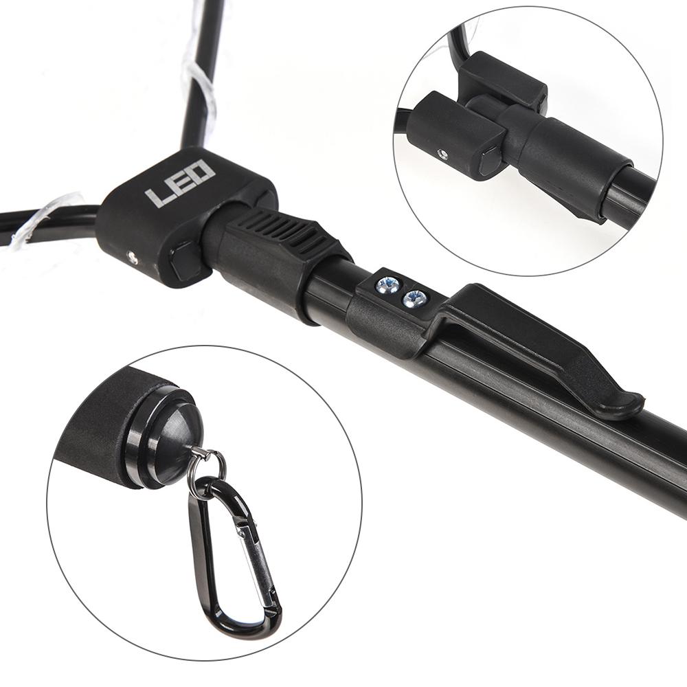 Collapsible Aluminum Alloy Fishing Net Folding Fish Landing Net with Carabiner Clip for Fish