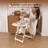 2-in-1 Baby High Chair with Rocking Function, 5-Point Safety Harness, Locking Wheels, Removable Tray, Foldable & Height-Adjustable, White