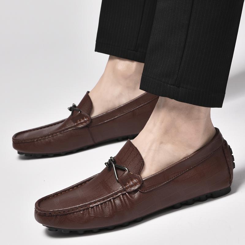 Mode Luxe Merk Heren Ademende en Anti-slip Loafers Hoge kwaliteit Klassiek Zwart Comfortabele Zachte Zool Tweelaags Rundleer Mocassins