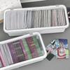 Boîte de rangement pour cartes de jeu Boîte de rangement pour cartes à collectionner Football Stars Conteneur en plastique transparent pour cartes Organisateur de cartes de jeu portable