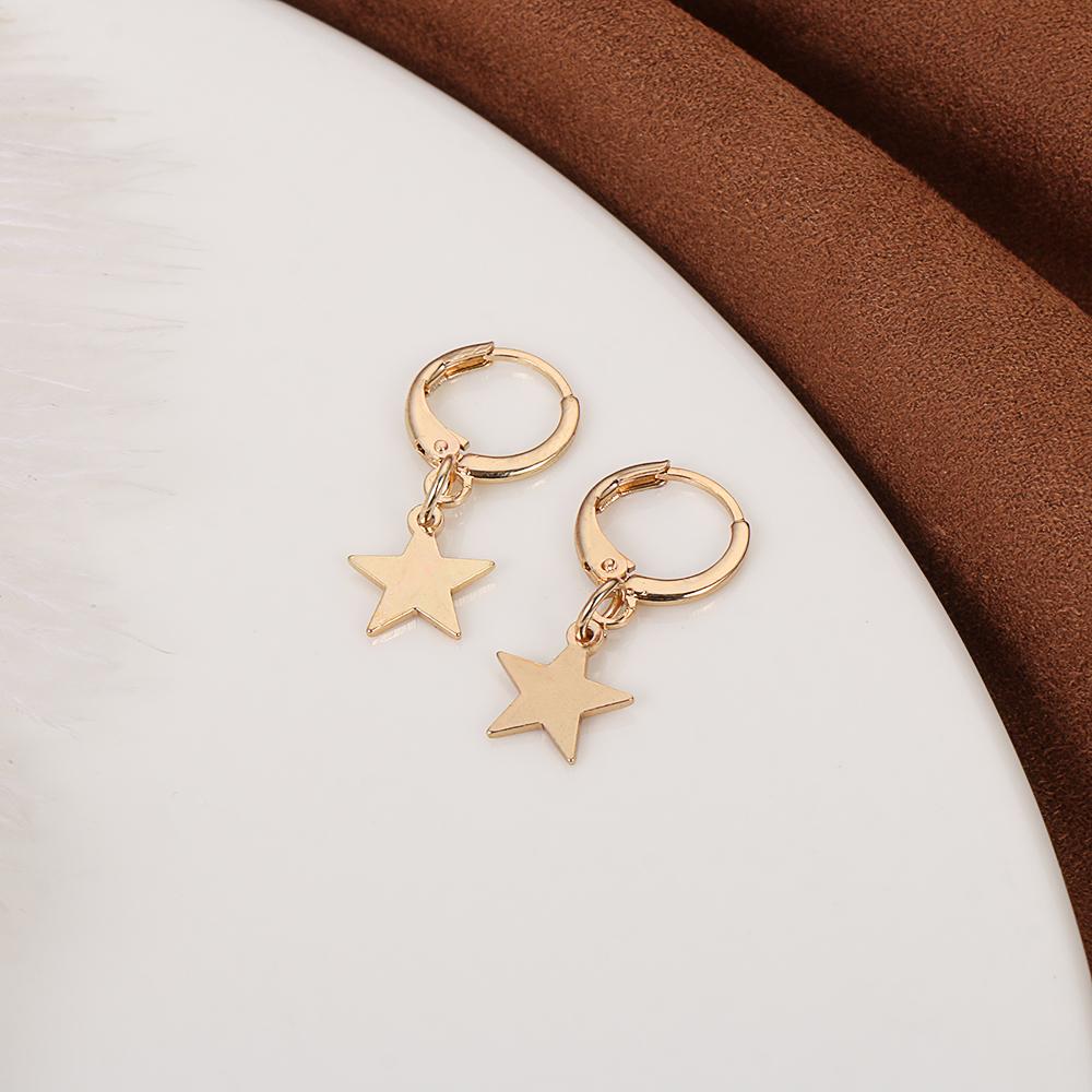 Women Tiny Moon Crescen Jewelry Huggie Hoop Earring Ear Piercing Ear-cuffs Small Star Charms