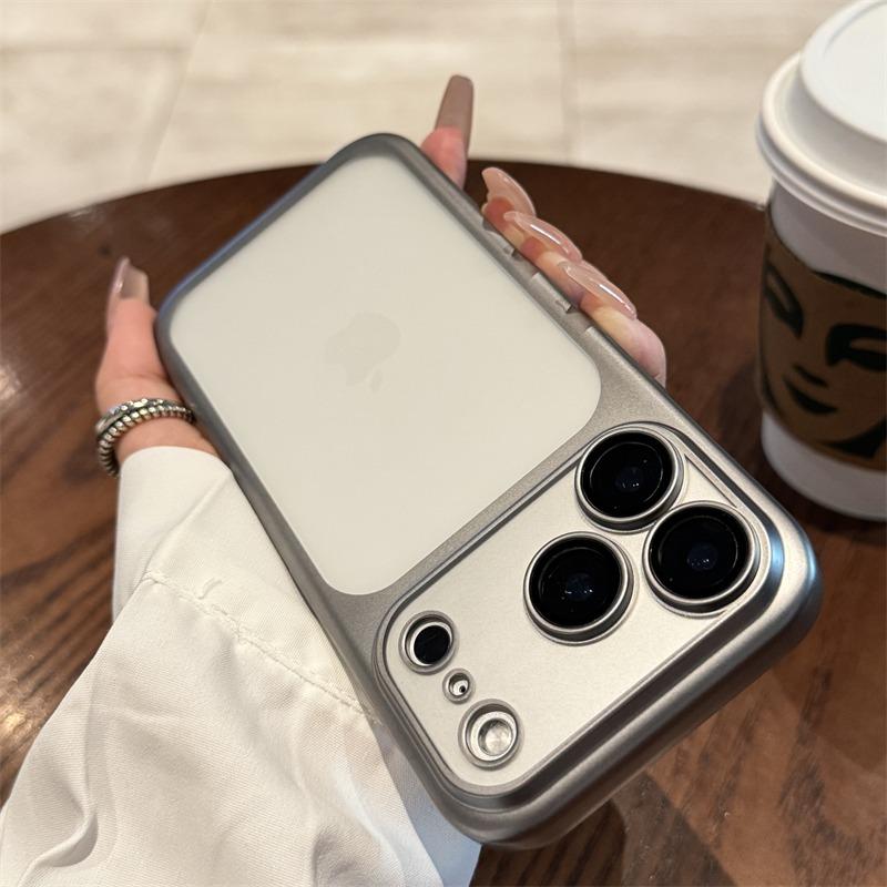 Luxury Matte Transparent Phone Case For iPhone 14 15 16 Pro Max 17Air Plus Shockproof Bumper Cases Cover
