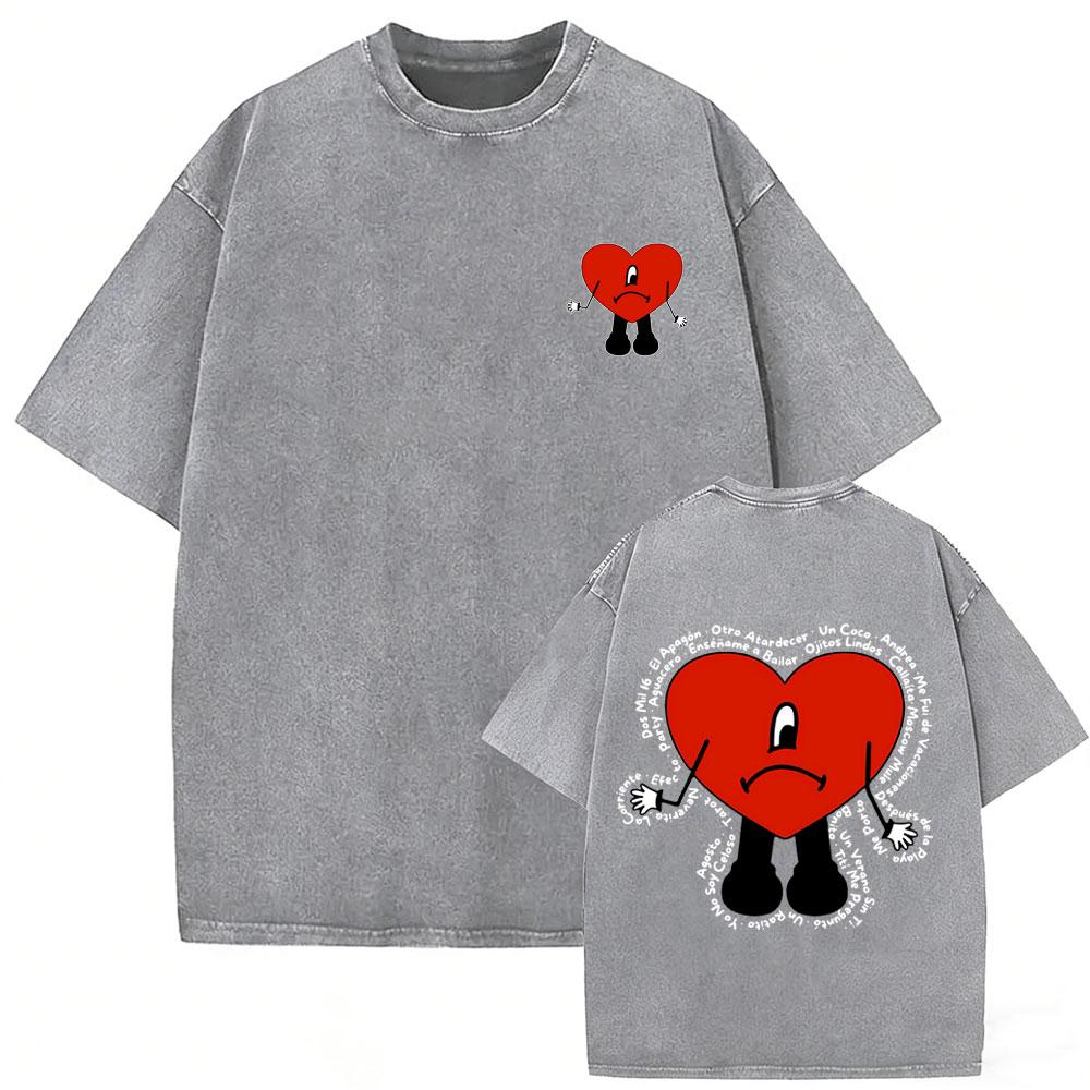 Tricou Vintage Rapper Bad Bunny Spălat Debi Tirar Mas Fotos DTMF World Tour Tricouri Bărbați Femei Modă Hip Hop Tricouri Populare