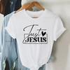 Just Love Jesus Print Sieviešu T-krekli Kristiešu Jēzus burtu krekls Harajuku Grafiskie topi Sieviešu vasaras reliģiskais kristiešu krekls