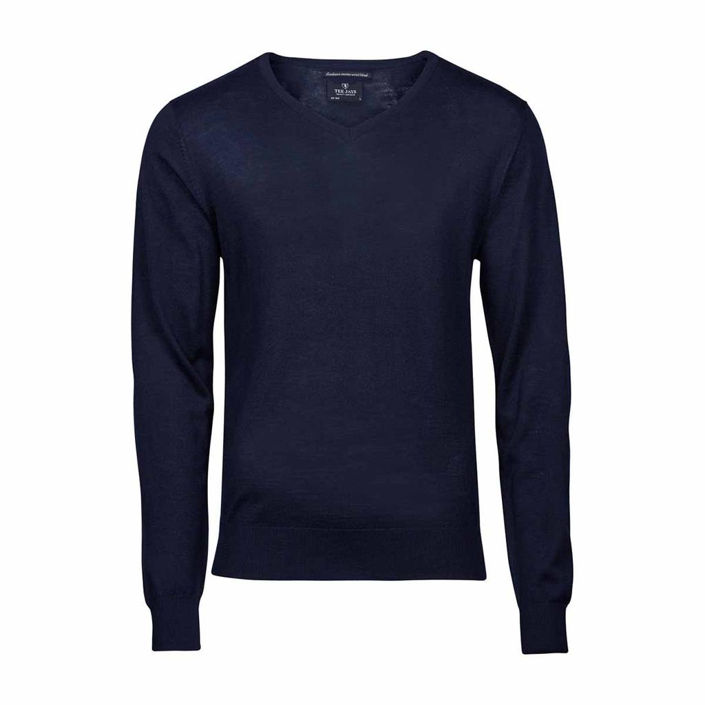 Tee Jays Mens Knitted V Neck Sweater