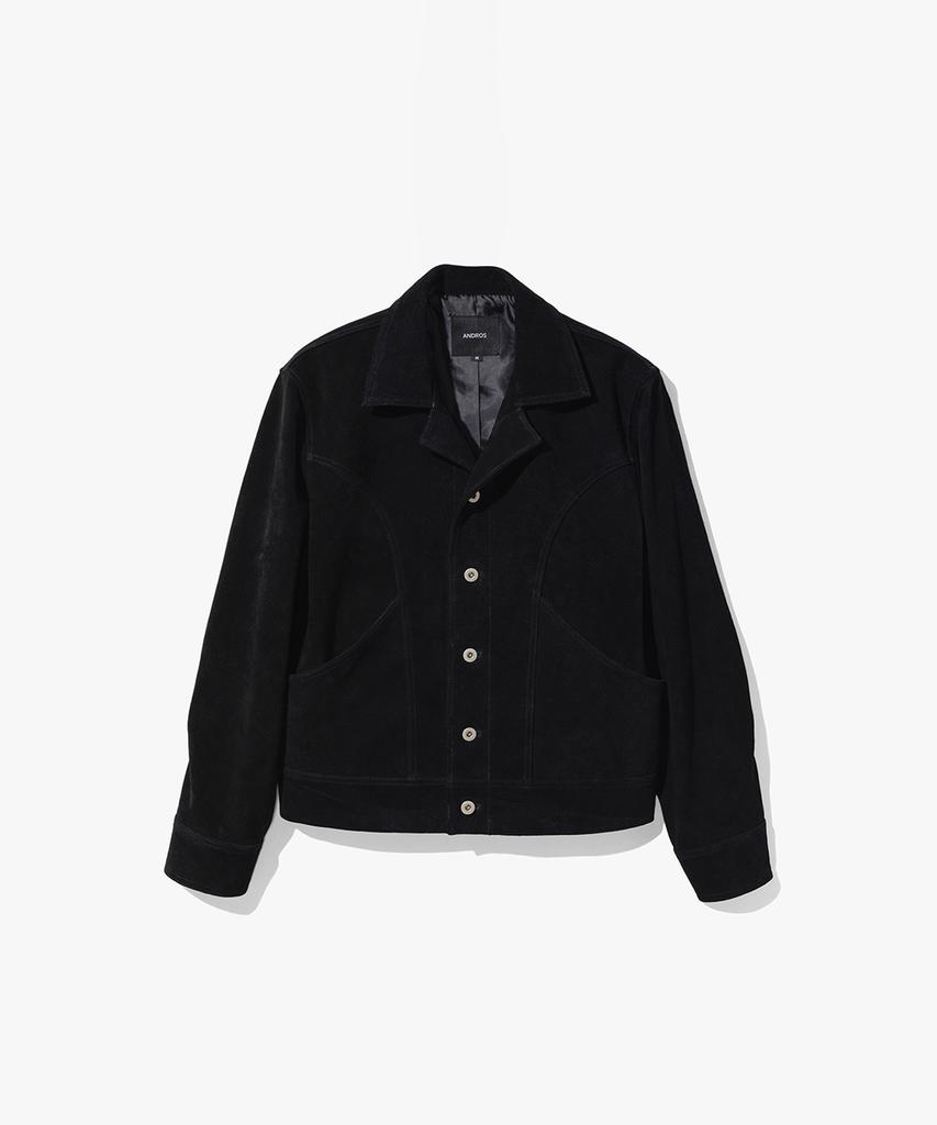Andros Suede Trucker Jacket (Black)