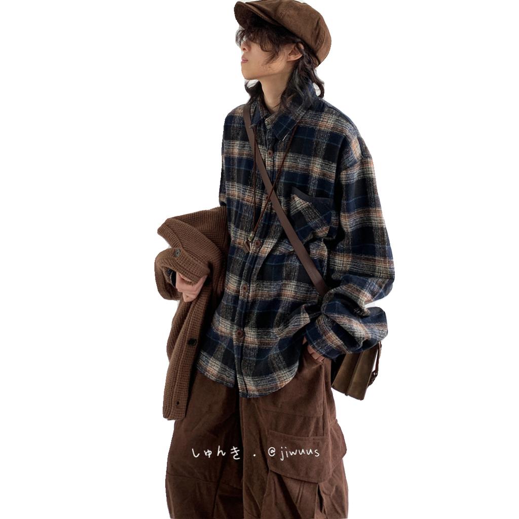 2024 Letter Long Sleeve Shirt Japanese Hong Kong Style Ins Loose Shirt Boys Summer Trendy Versatile Casual Coat