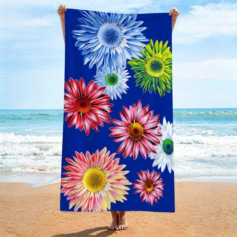 Ultra Absorbent Quick Dry Microfiber Beach Towel With Large Floral Print 70x140cm Portable Bath Pool Travel