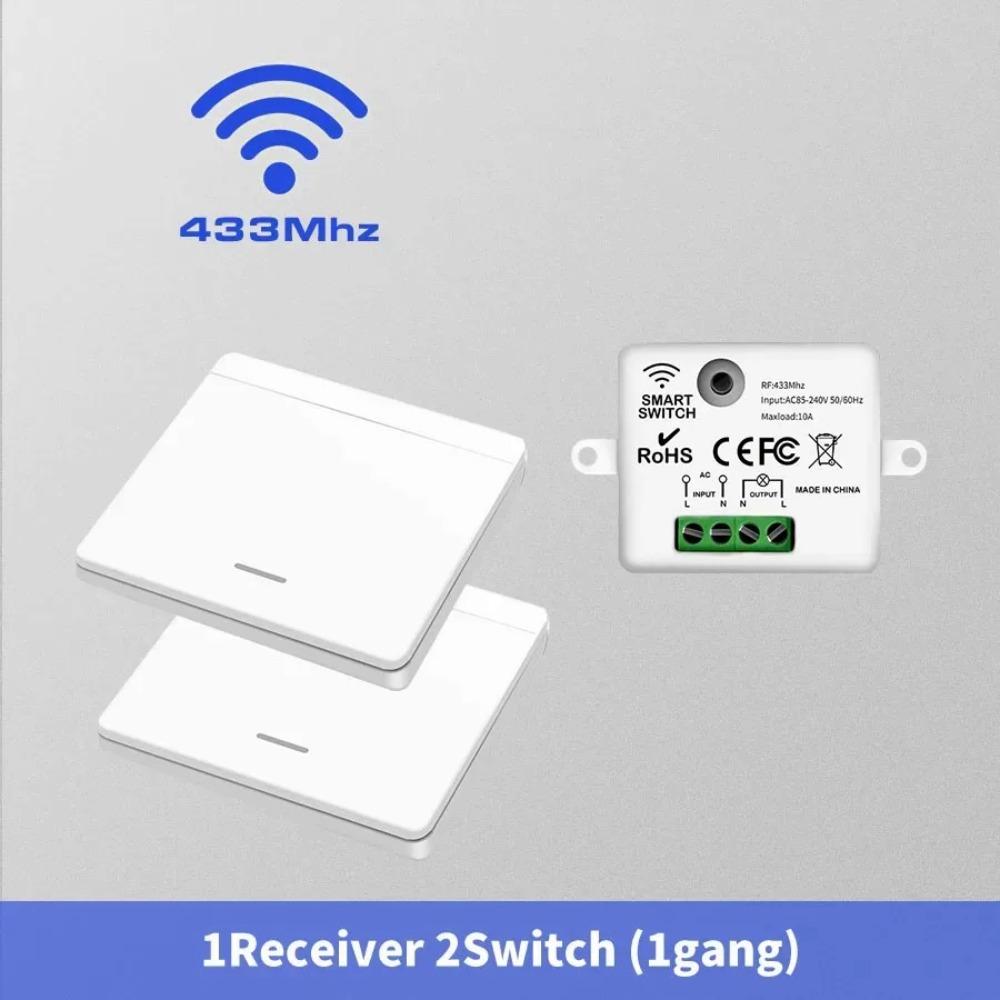Interrupteur d'éclairage sans fil 433MHz Télécommande 1/2/3 Gang Interruptor Mural Interrupteur d'éclairage intelligent 10A 110V 220V Pour Lampe LED Accessoires Maison Intelligente